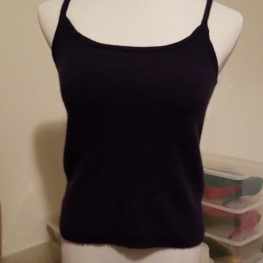 3/$10 💯% Cashmere  Navy Blue camisole